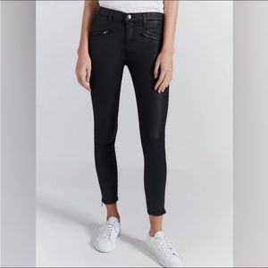 Current-Elliott SOHO Zip Stiletto Grey Coated Jeans